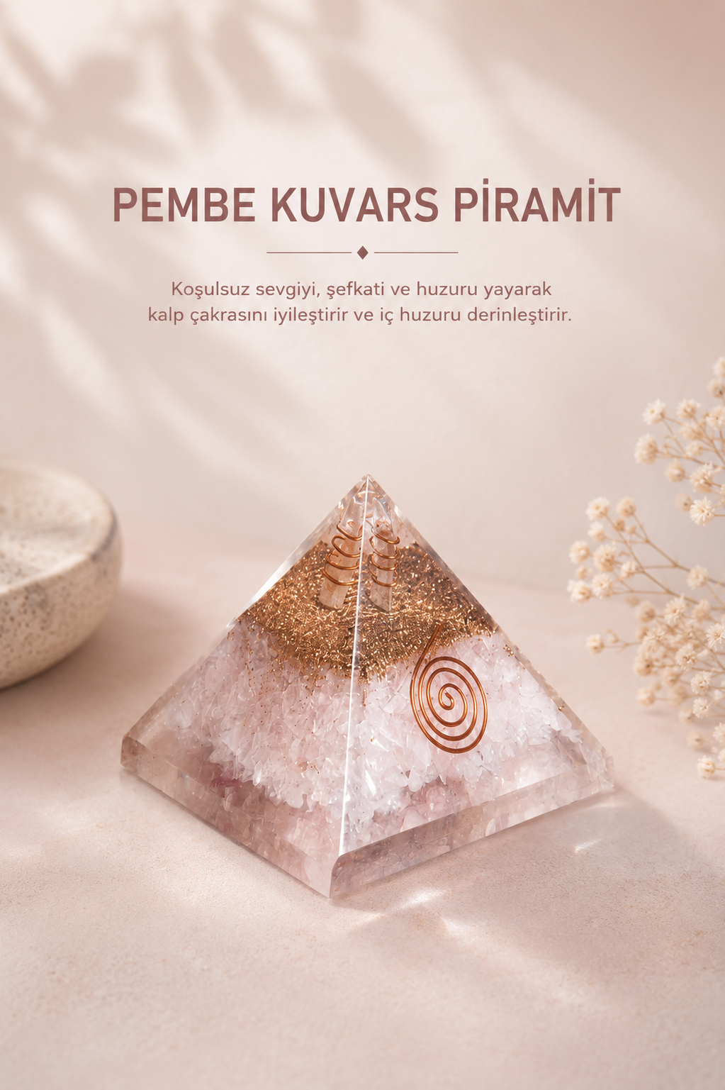 Pembe Kuvars Piramit 3