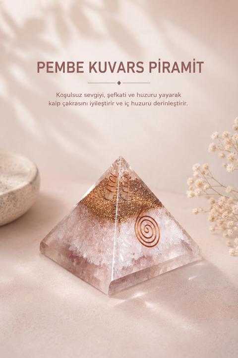 Pembe Kuvars Piramit 3 | SAFF Doğal Taş