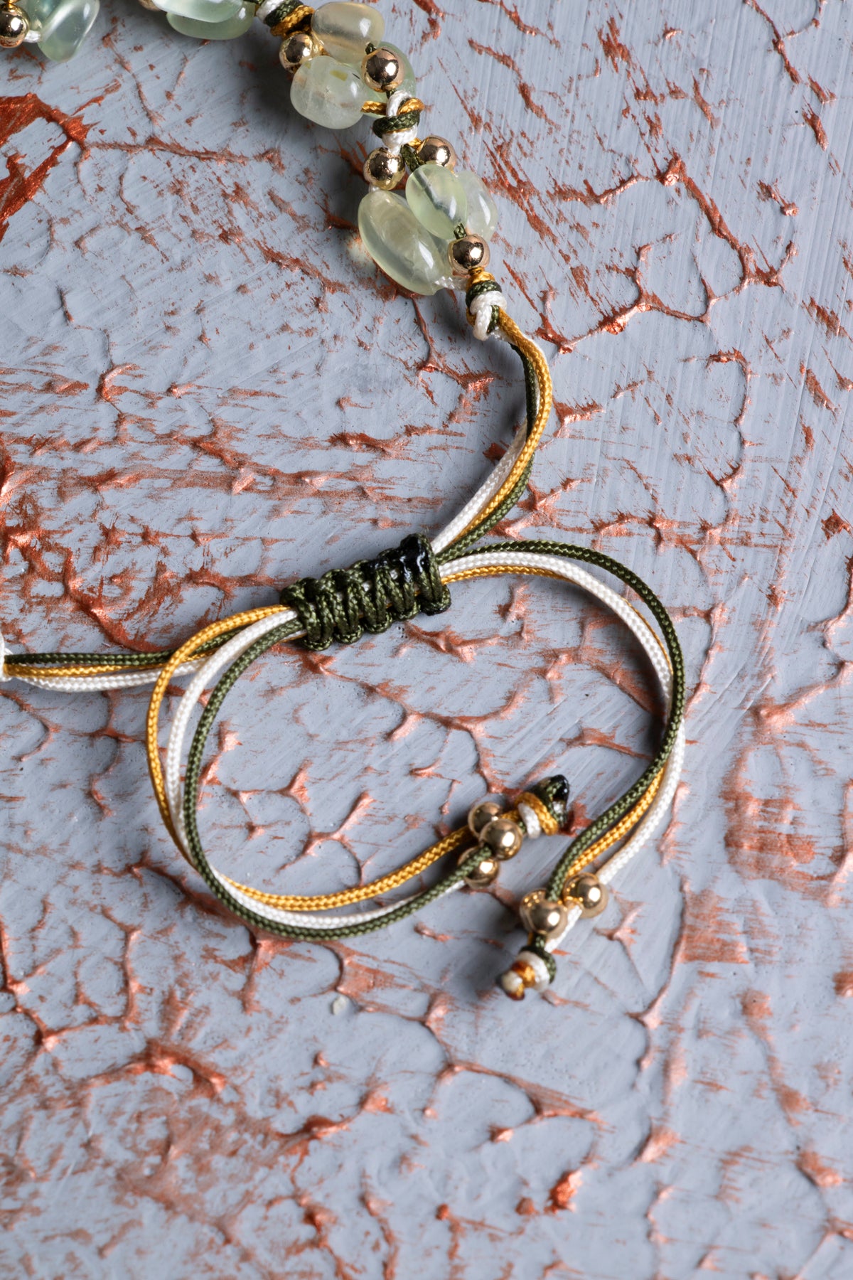 Prehnit A Kalite Natürel Taşlar Makrome Bileklik