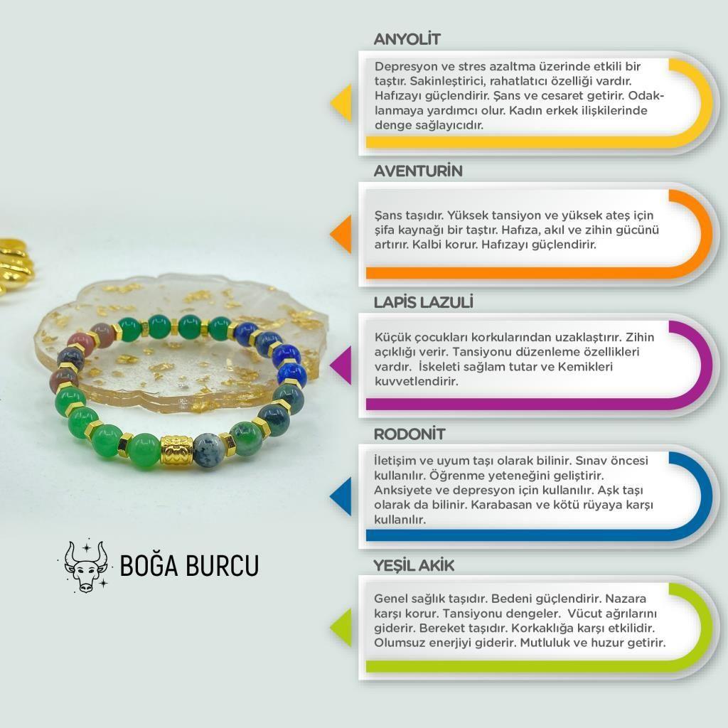 Boğa Burcu Doğal Taş Bileklik 212236