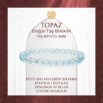 Topaz 8mm Doğal Taş Bileklik