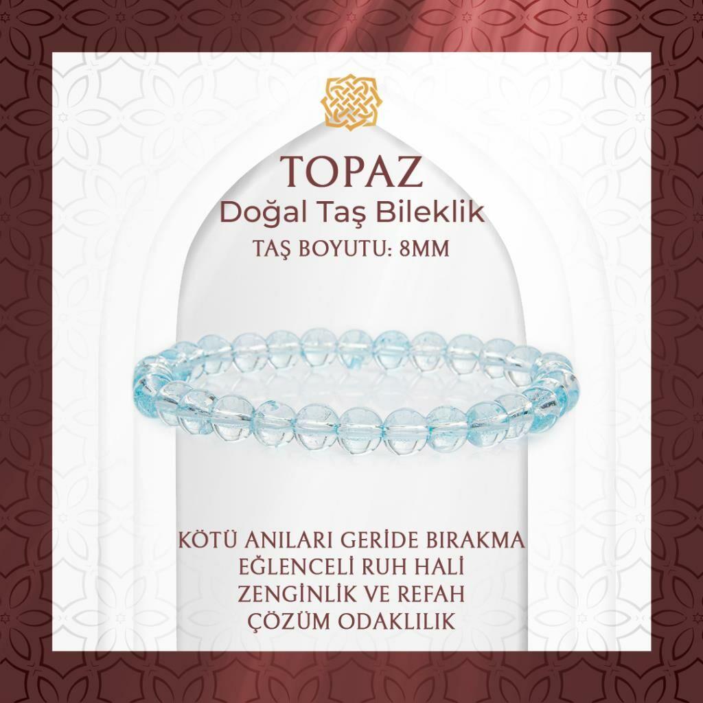 Topaz 8mm Doğal Taş Bileklik