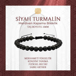 Siyah Turmalin 6mm Merdiven Kapama Doğal Taş Bileklik