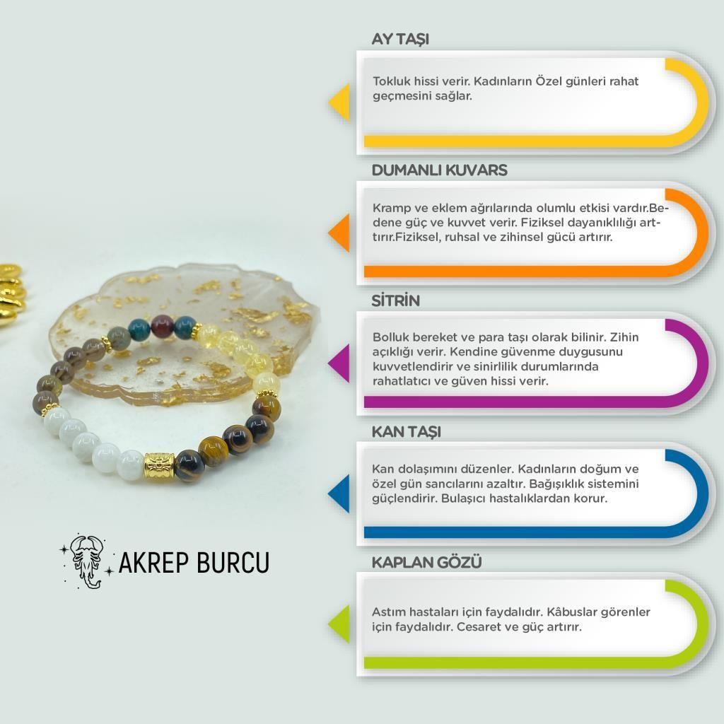 Akrep Burcu Doğal Taş Bileklik 212219
