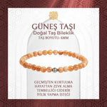 Güneş Taşı 6mm Doğal Taş Bileklik