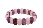 Ametist, Pembe Kuvars Doğal Taş Kare Bileklik 201696