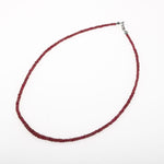Yakut Doğal Taş Rondel Kesim Gümüş Kapama Kolye - 2-3mm