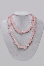 Pembe Kuvars Doğal Taş Kolye 201285