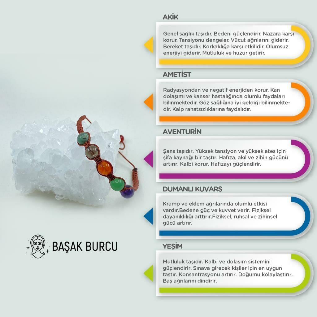 Başak Burcu Doğal Taş Makrome Bileklik 212190