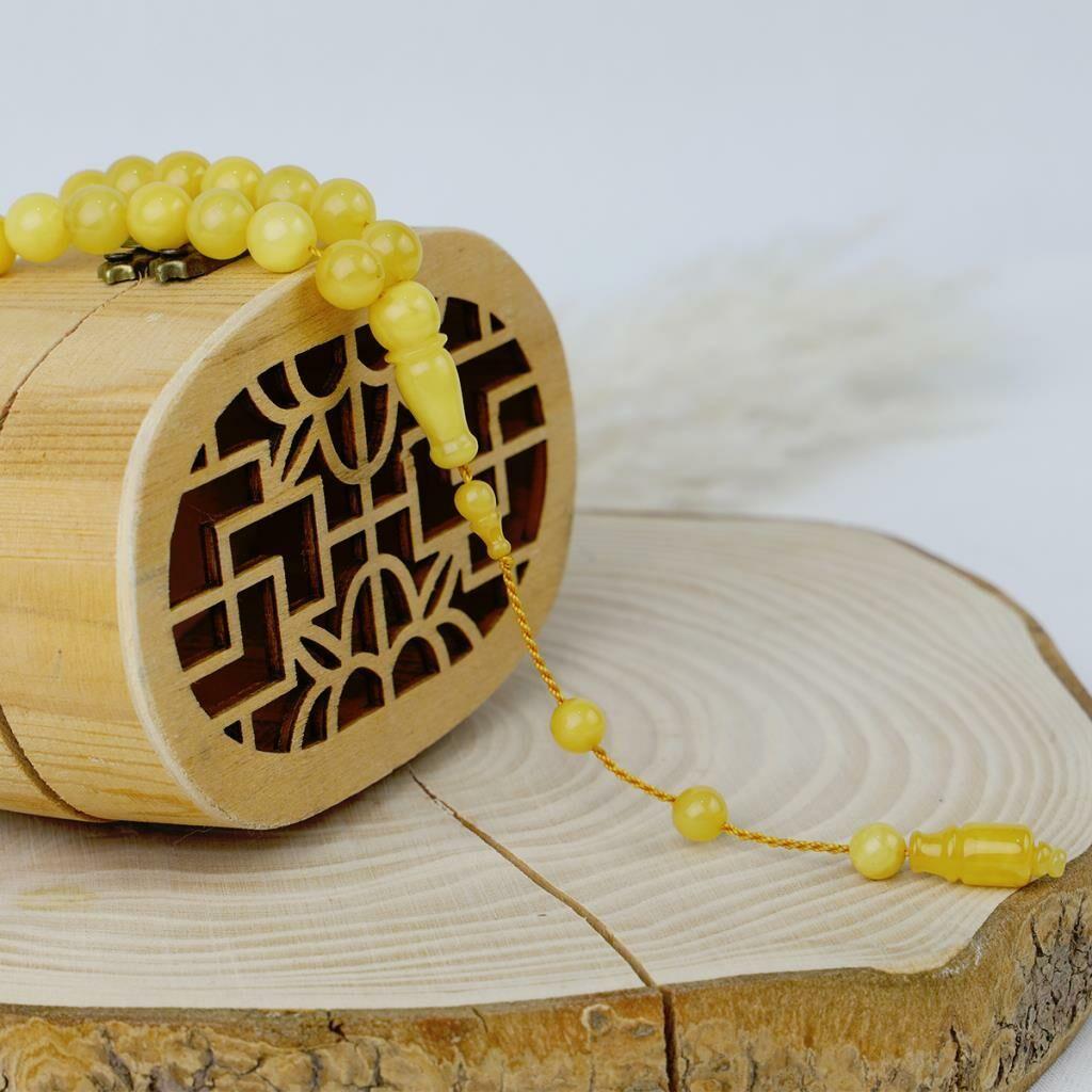 Küre Kesim Sertifikalı Damla Kehribar Tesbih