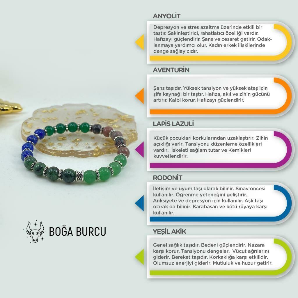 Boğa Burcu Doğal Taş Bileklik 212233