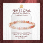 Opal Pembe 6mm Doğal Taş Bileklik