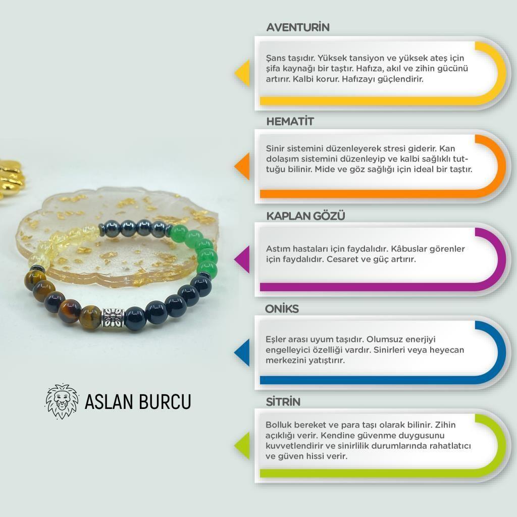Aslan Burcu Doğal Taş Bileklik 212222