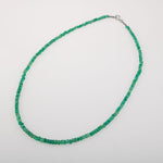 Zümrüt Doğal Taş Rondel Kesim Gümüş Kapama Kolye - 2-3mm