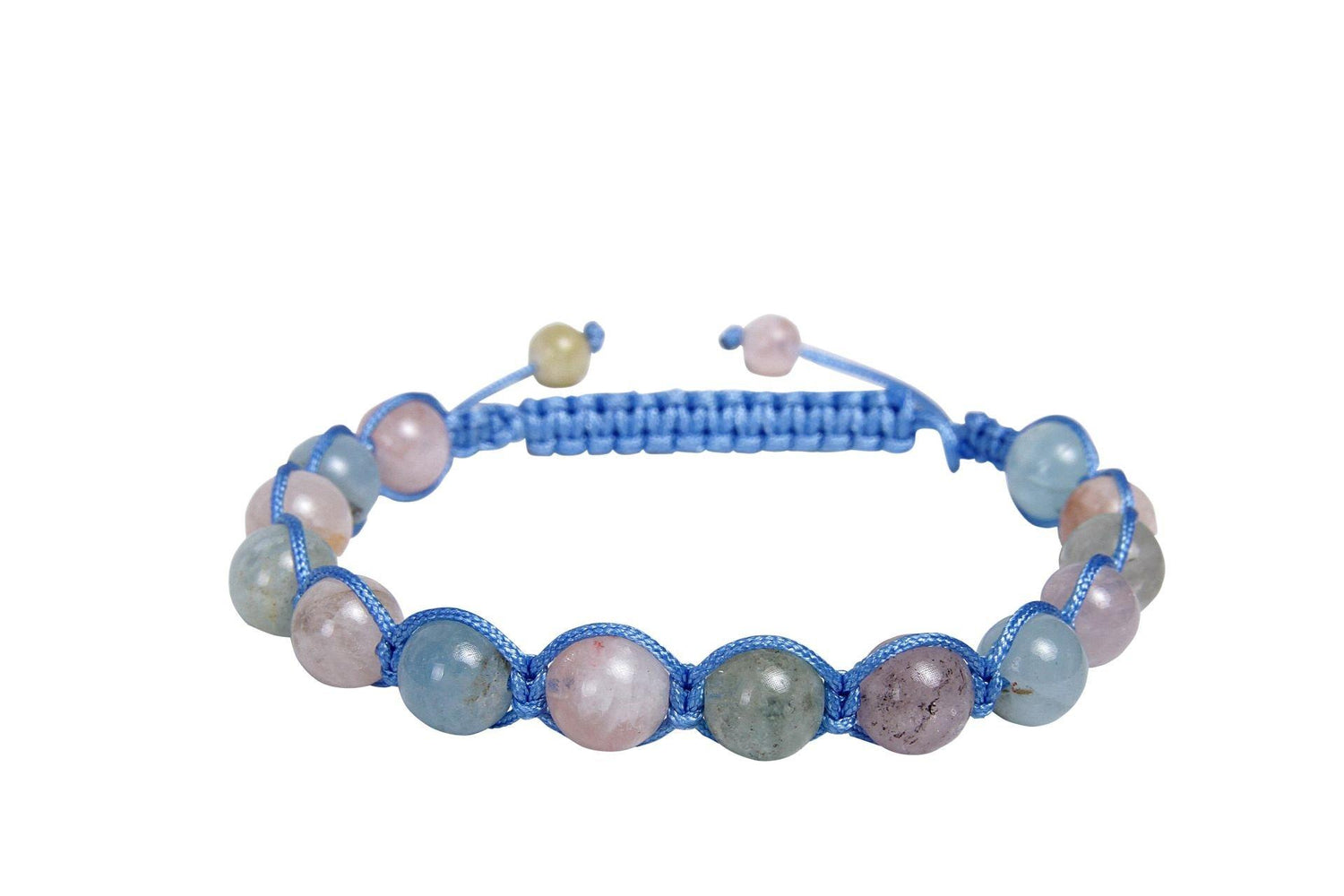 Akuamarin,Helidor ve Kunzit Makrome Doğal Taş Bileklik 210071