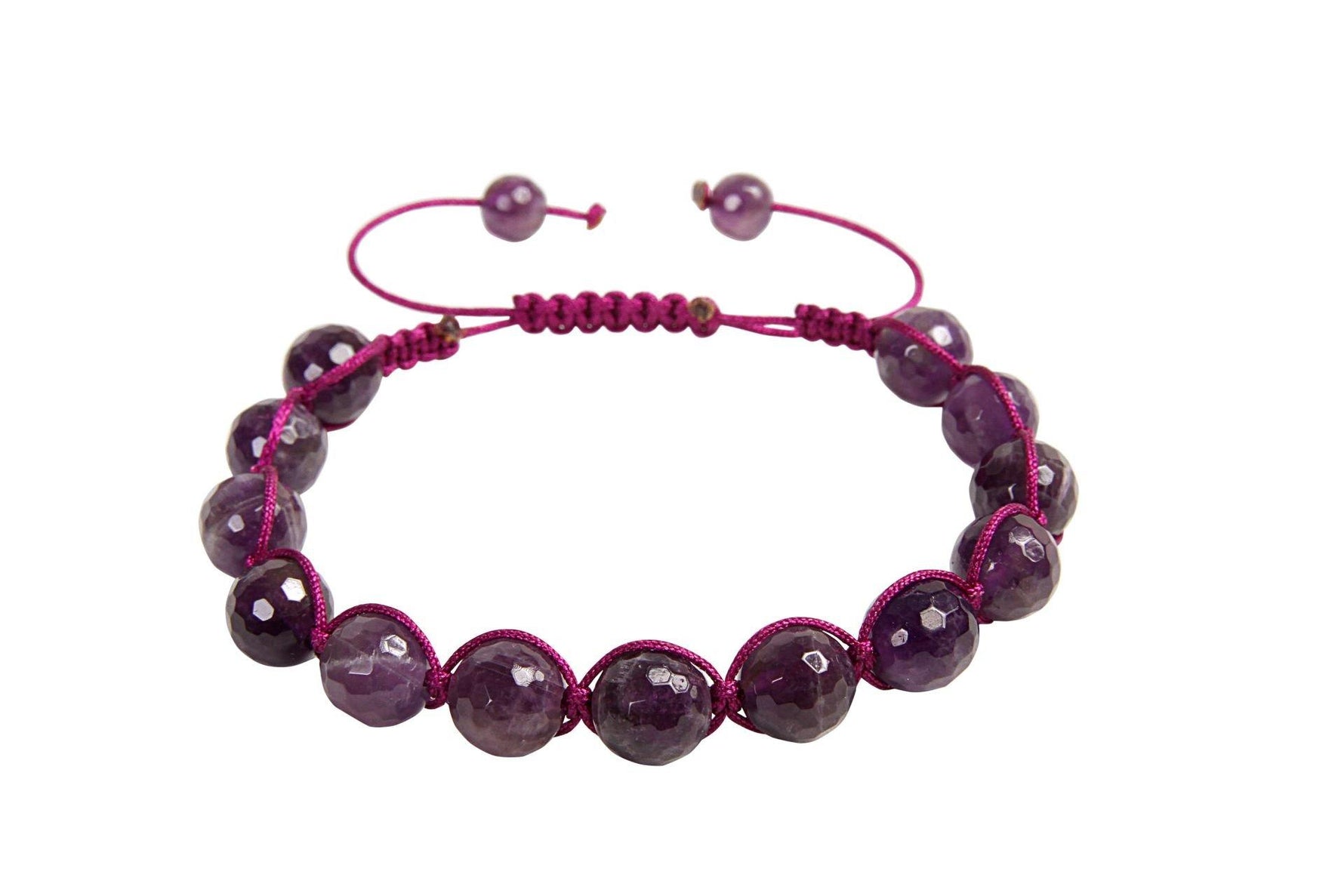 Ametist Taşı Fasetli Makrome Doğaltaş Bileklik 210186