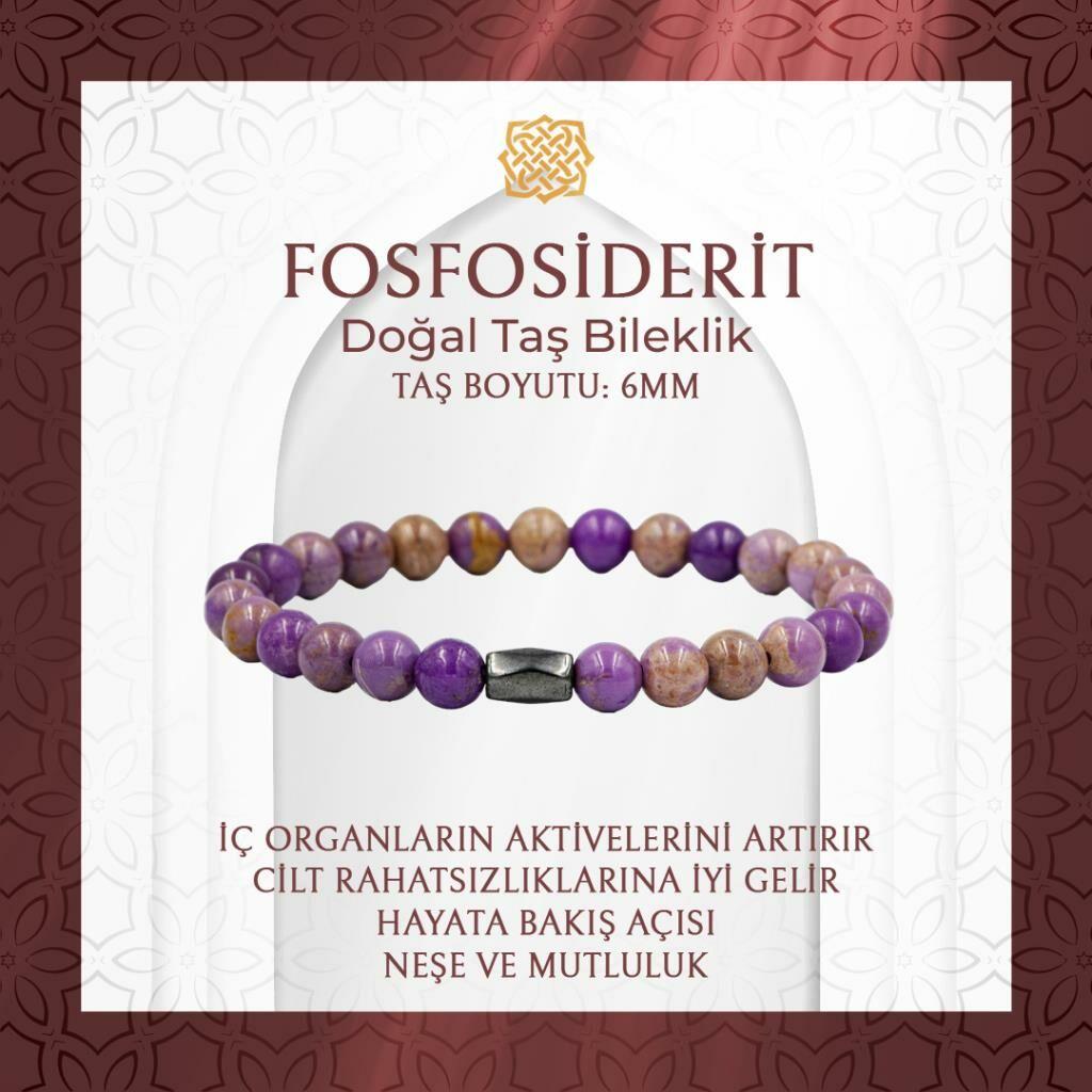 Fosfosiderit 6mm Doğal Taş Bileklik