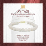 Ay Taşı 8mm Merdiven Kapama Doğal Taş Bileklik