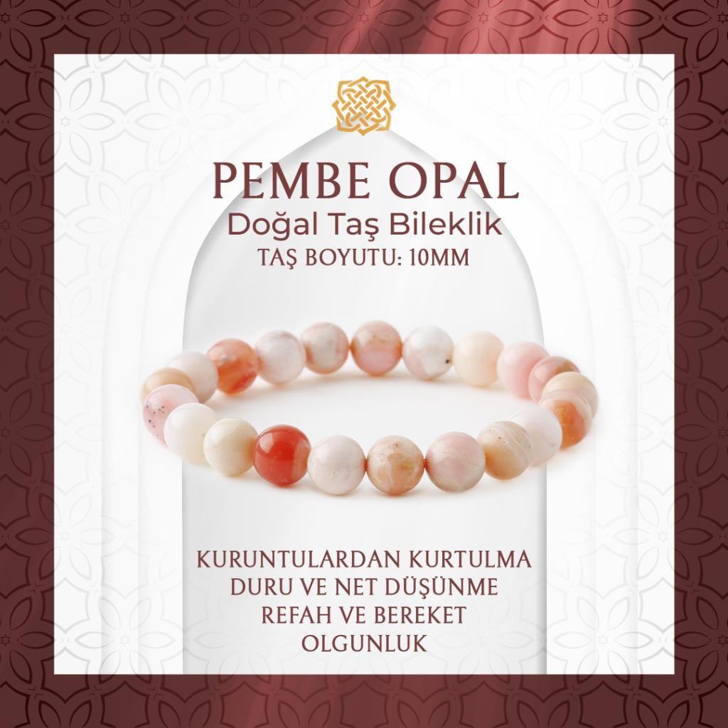 Opal Pembe 10mm Doğal Taş Bileklik