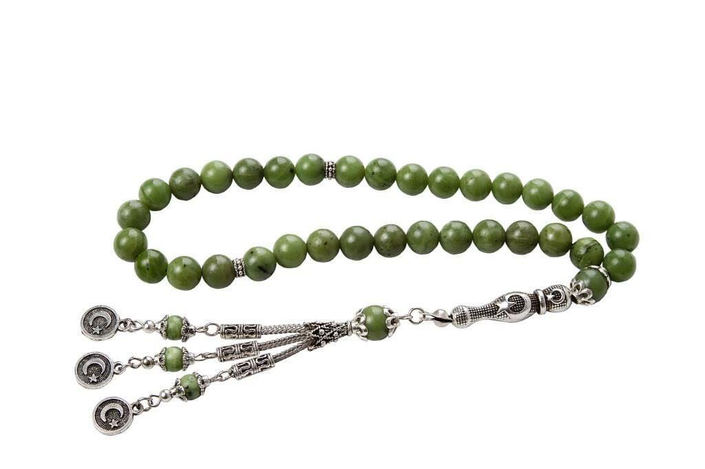 Kanada Yeşim Ayyıldız Püsküllü Doğal Taş Tesbih 210394