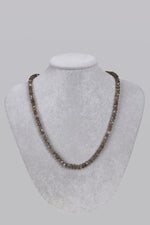 Labradorit Rondel Kesim Tasarım Doğal Taş Kolye 201596