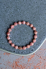 Rodokrozit &amp; Hematit Zirkon Aparatlı Bileklik