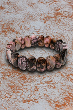 Rodonit Doğal Taş Geniş Kesim Bileklik 210147