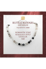 Rutilli Kuvars 8 mm Dizi Doğal Taş Kolye