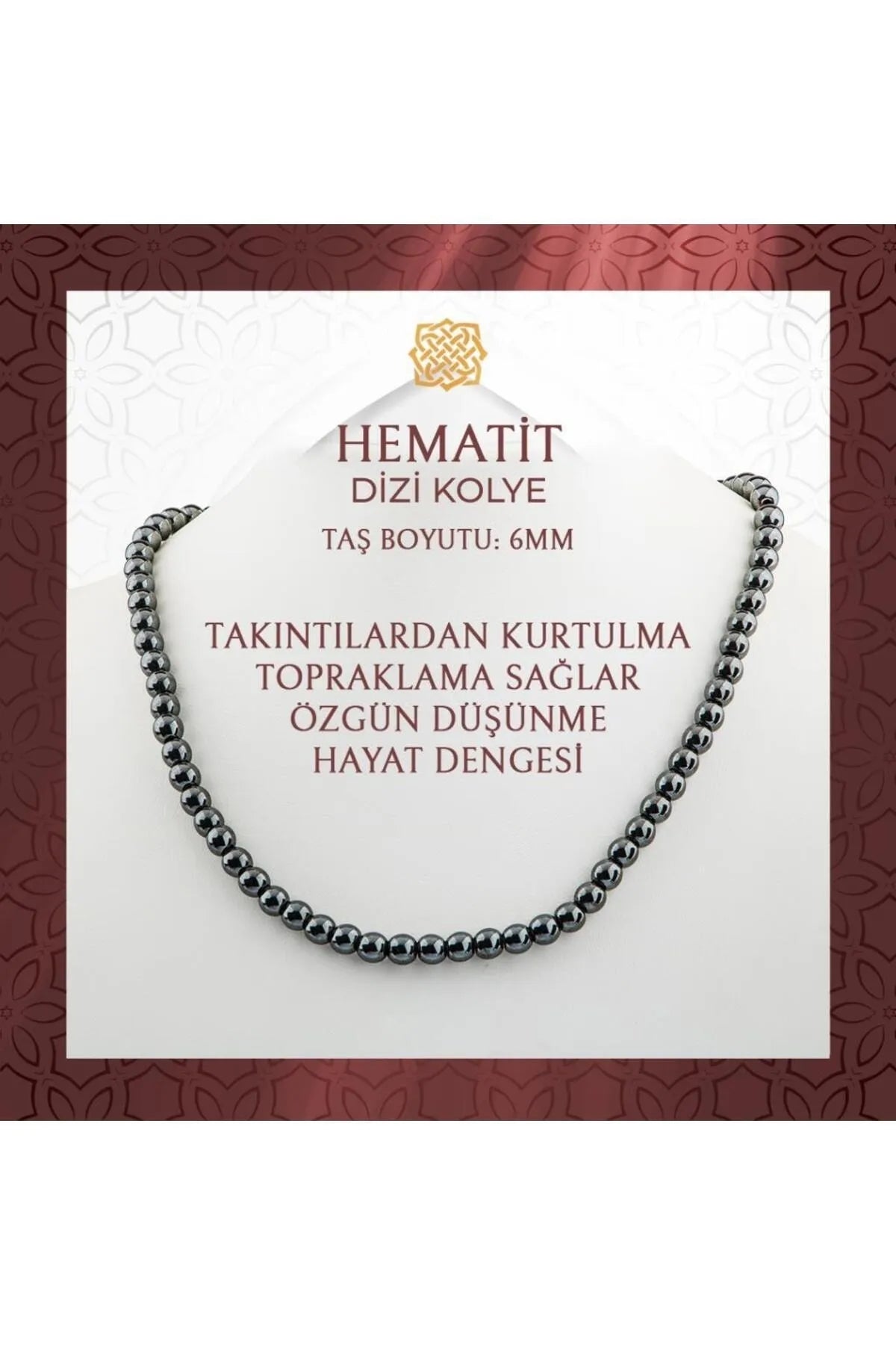 Saff Doğal Taş Hematit 6 mm Dizi Doğal Taş Kolye - 54cm Fiyatı, Yorumları - Trendyol