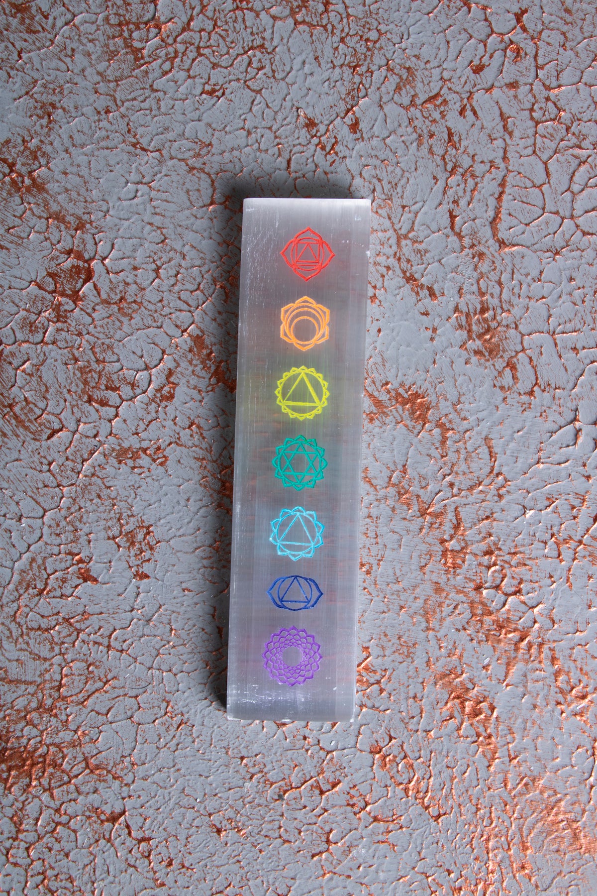 Selenit 7 Çakra Enerji Plakası