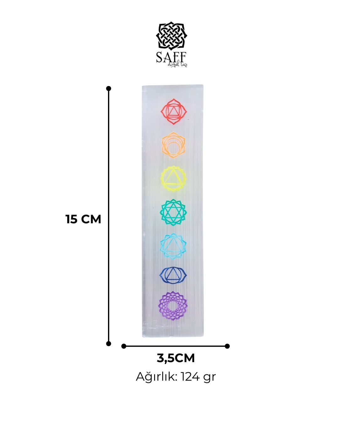 Selenit 7 Çakra Enerji Plakası