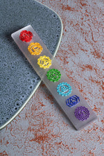 Selenit 7 Çakra Kabartmalı Enerji Plakası