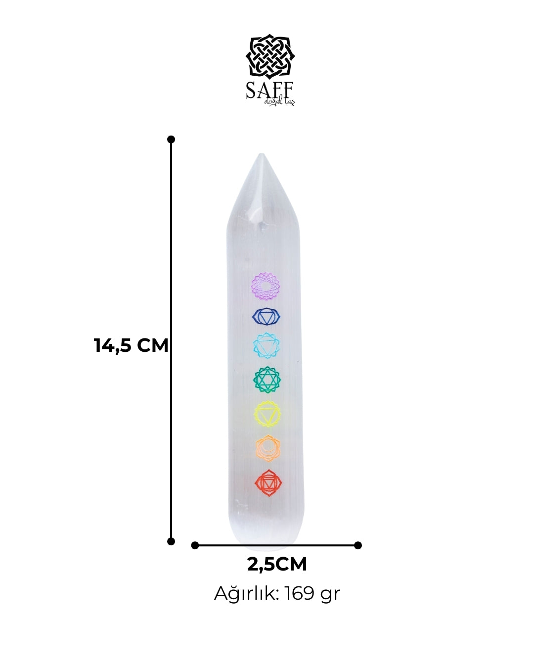Selenit Çakra Çubuğu