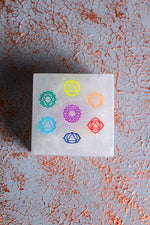 Selenit Çakra Motifli Kare Takı Kutusu