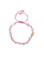 Sertfikalı Akuamarin &amp; Helidor Pembe Kuvars Doğal Taş Makrome Bileklik