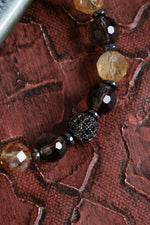 Sertfikalı Dumanlı Kuvars &amp; Sitrin Doğal Taş Makrome Bileklik