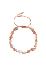 Sertfikalı Güneş Taşı Doğal Taş Makrome Bileklik