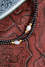 Sertfikalı İnci &amp; Hematit Doğal Taş Kilitli Bileklik