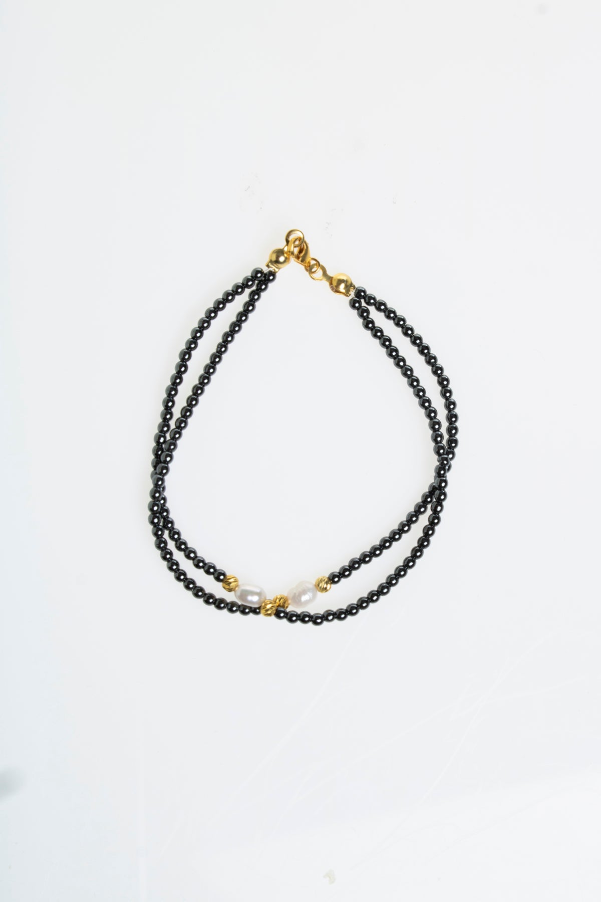 Sertfikalı İnci &amp; Hematit Doğal Taş Kilitli Bileklik