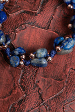 Sertfikalı Lapis Lazuli &amp; Hematit Doğal Taş Makrome Bileklik