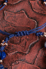 Sertfikalı Lapis Lazuli &amp; Hematit Doğal Taş Makrome Bileklik