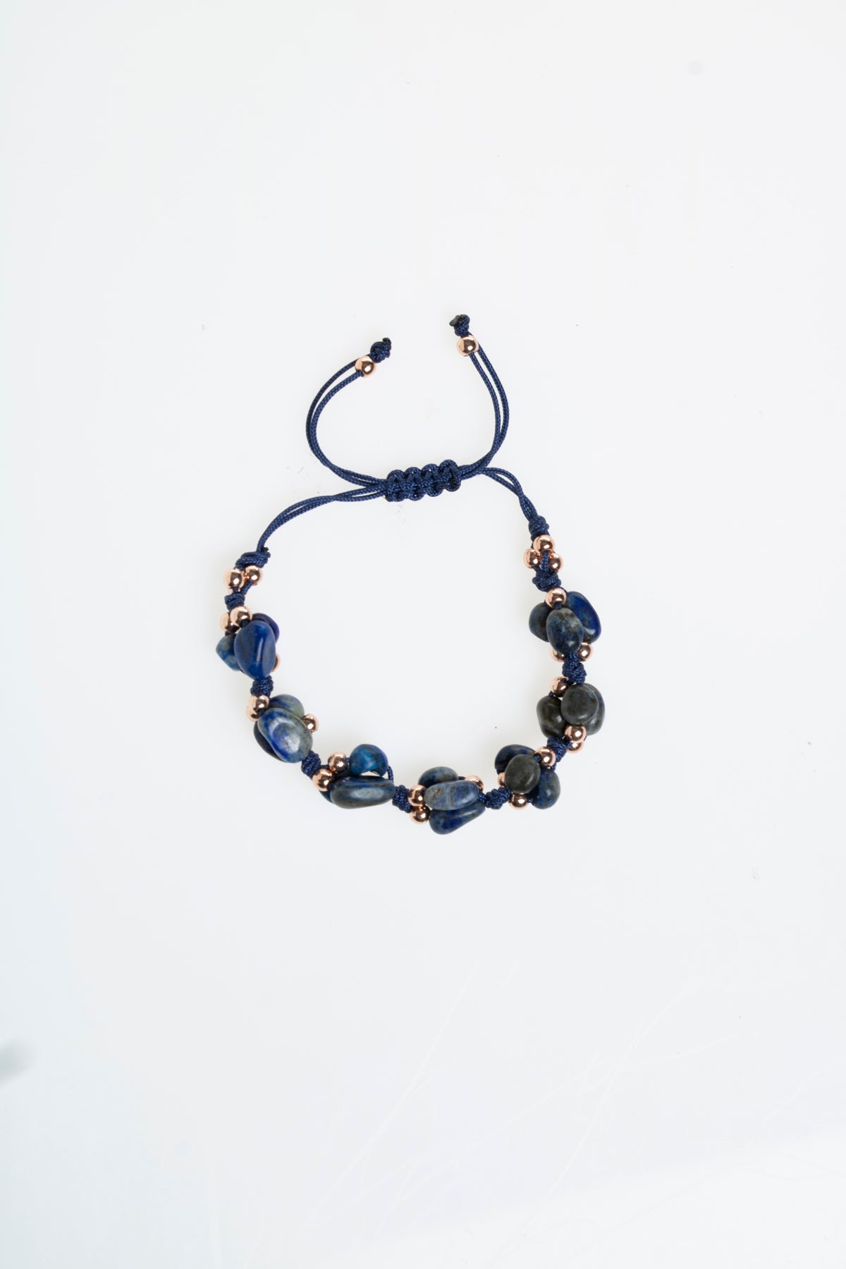 Sertfikalı Lapis Lazuli &amp; Hematit Doğal Taş Makrome Bileklik