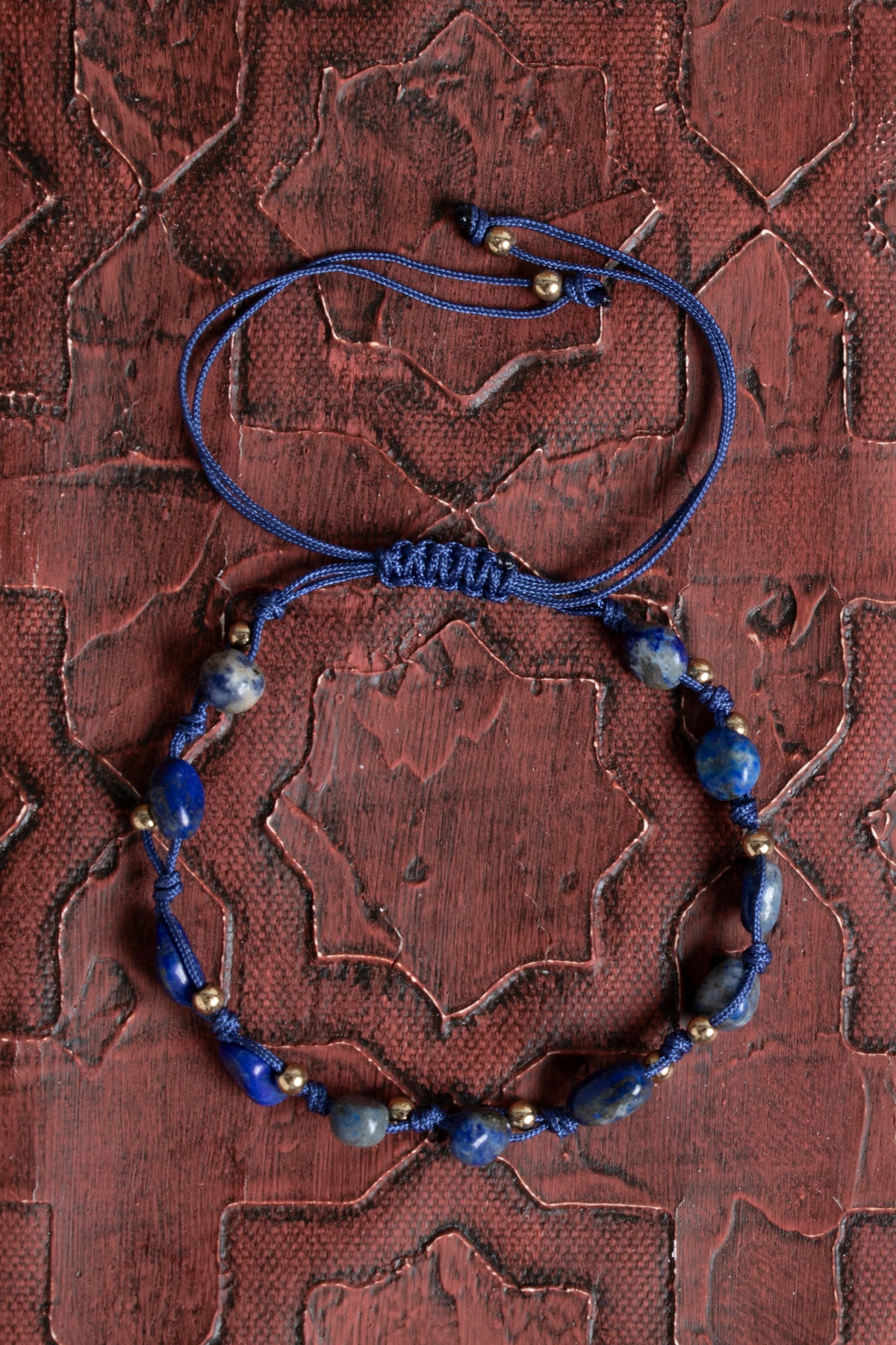 Sertfikalı Lapis Lazuli Doğal Taş Makrome Bileklik