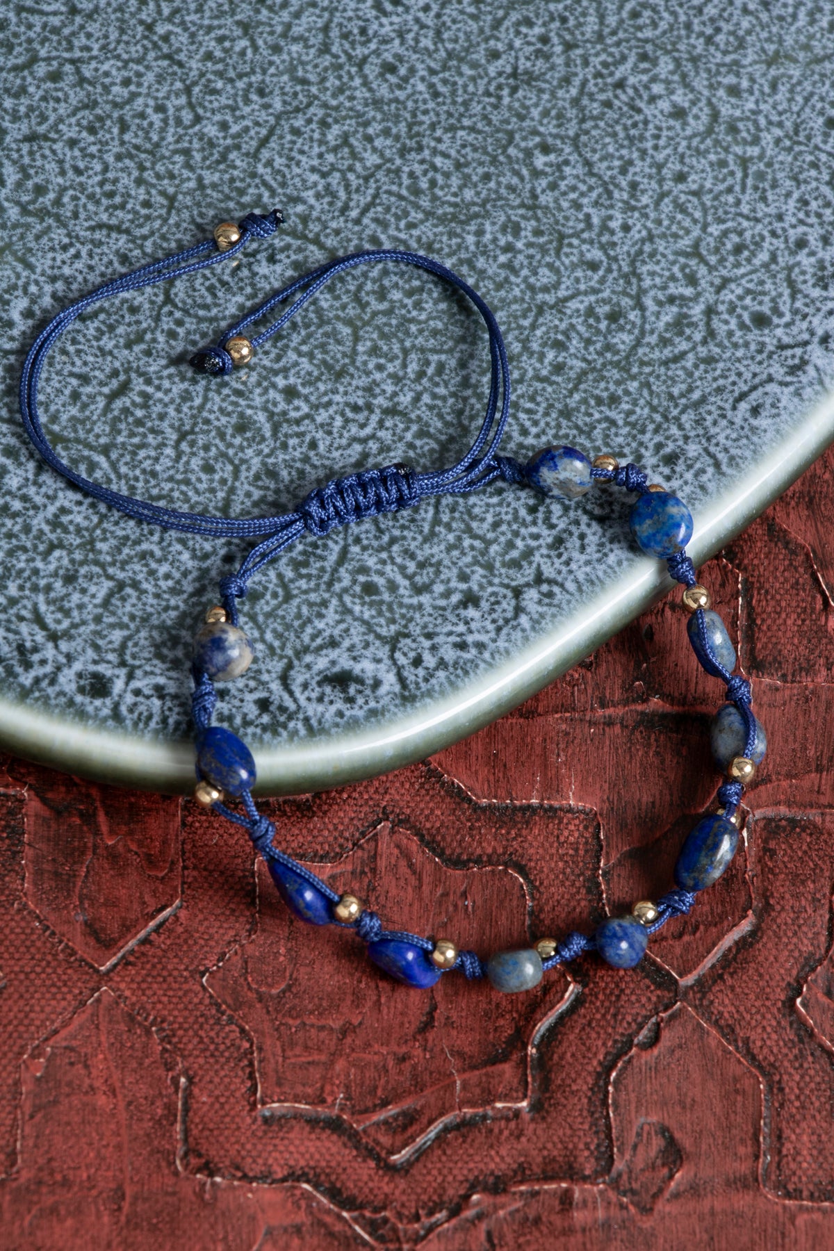 Sertfikalı Lapis Lazuli Doğal Taş Makrome Bileklik