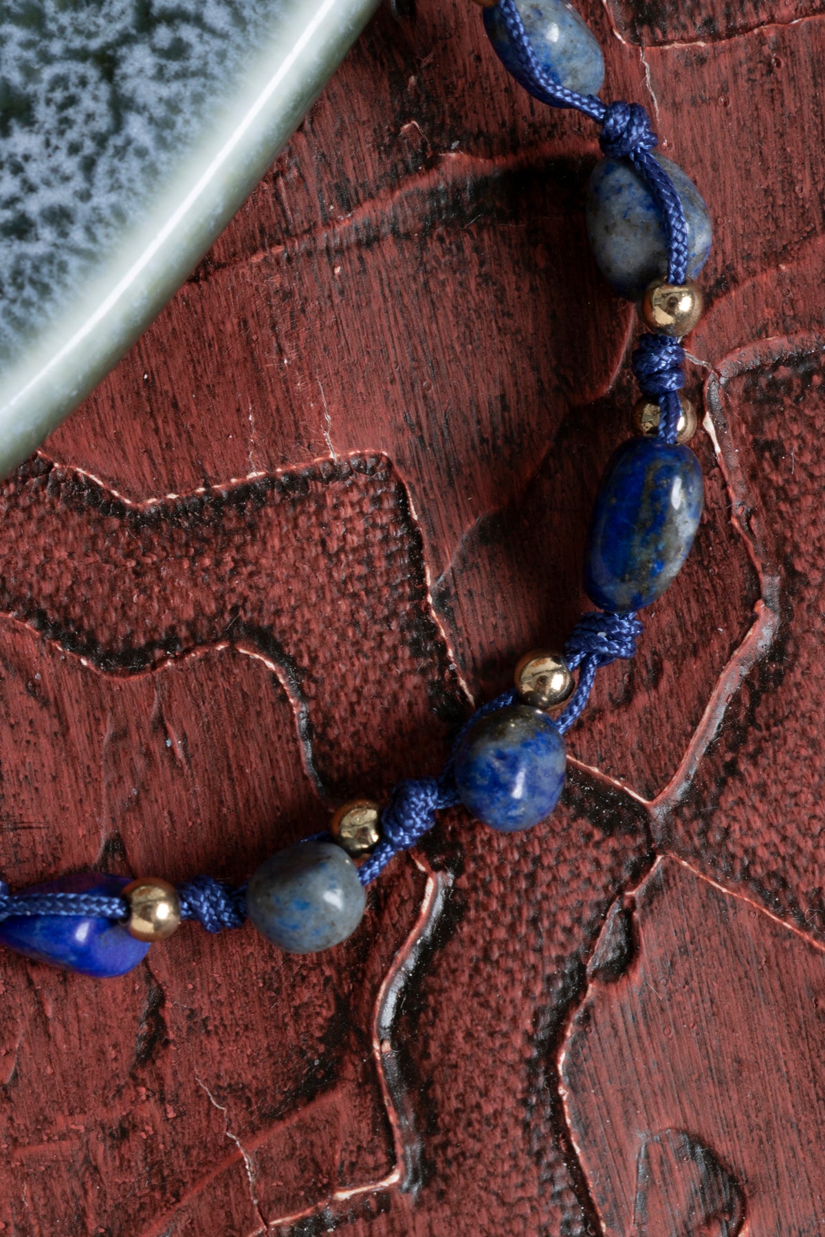 Sertfikalı Lapis Lazuli Doğal Taş Makrome Bileklik