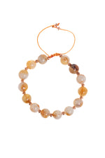 Sertfikalı Sitrin &amp; Hematit Doğal Taş Makrome Bileklik