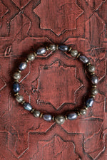 Sertfikalı Siyah İnci &amp; Pirit &amp; Hematit Doğal Taş Bileklik