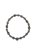 Sertfikalı Siyah İnci &amp; Pirit &amp; Hematit Doğal Taş Bileklik