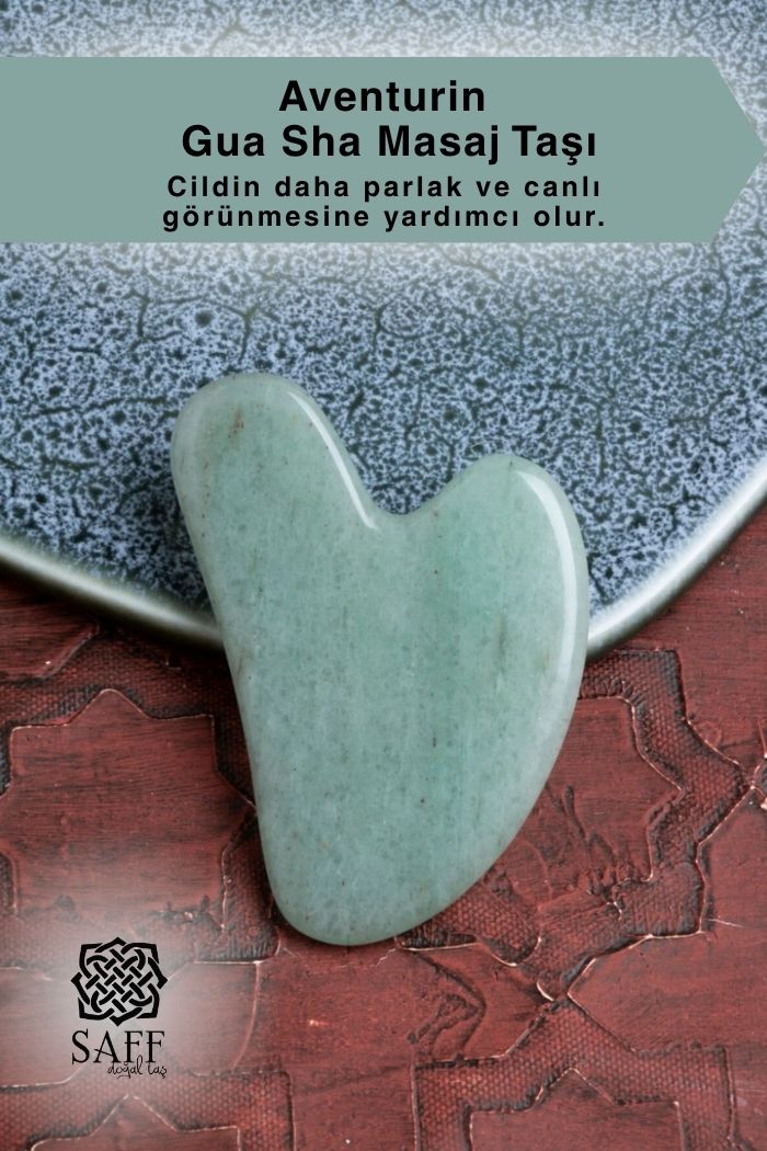 Sertifikalı Aventurin Gua Sha Masaj Taşı