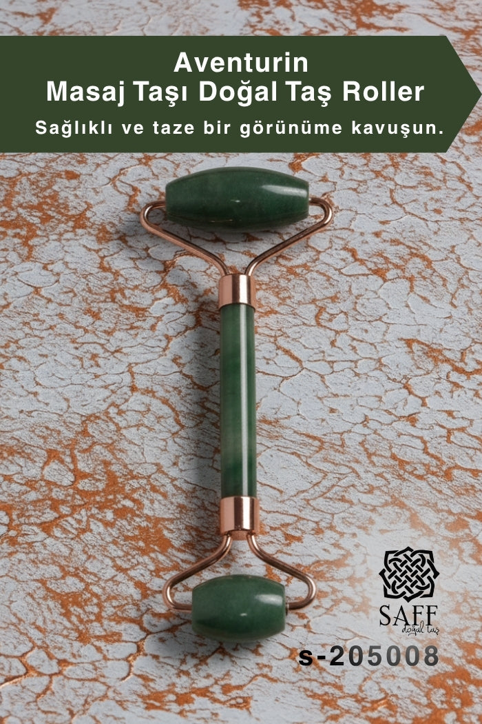 Sertifikalı Aventurin Masaj Taşı Doğal Taş Roller 205008